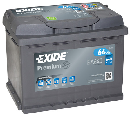 Autobatéria EXIDE Premium 64Ah, 640A, 12V, EA640 (EA640)